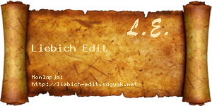 Liebich Edit névjegykártya
